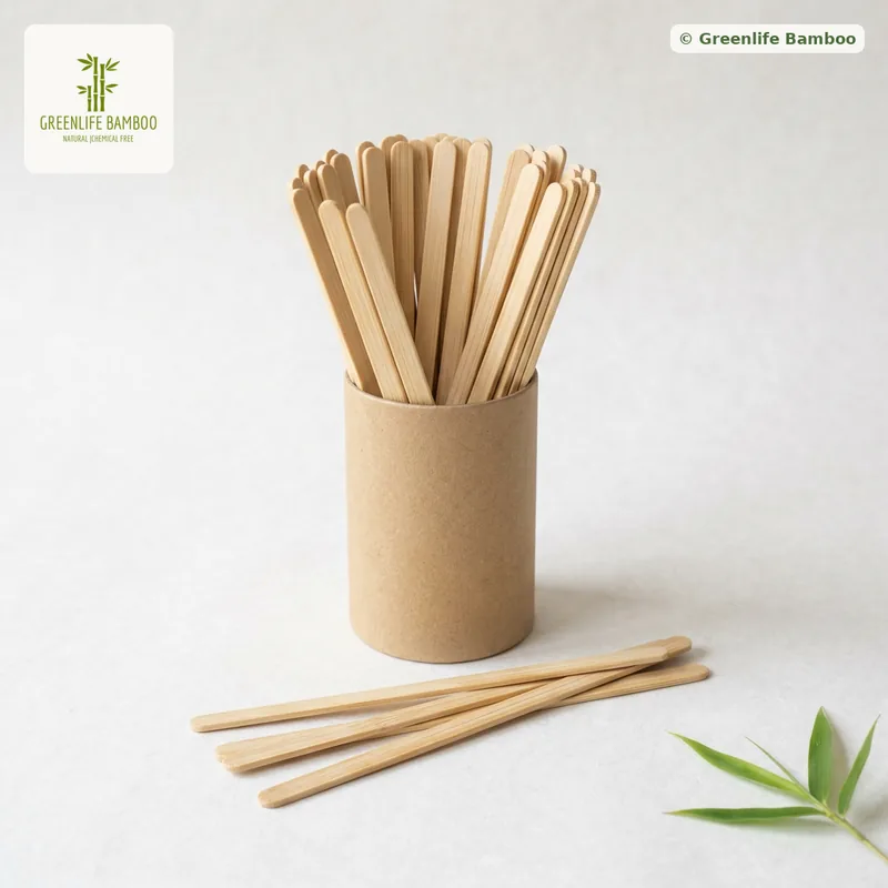 Bamboo Coffee Stirrer — 9 cm, 6 x 1.4 mm flat, Flat head · 100 pcs — bamboo product photograph